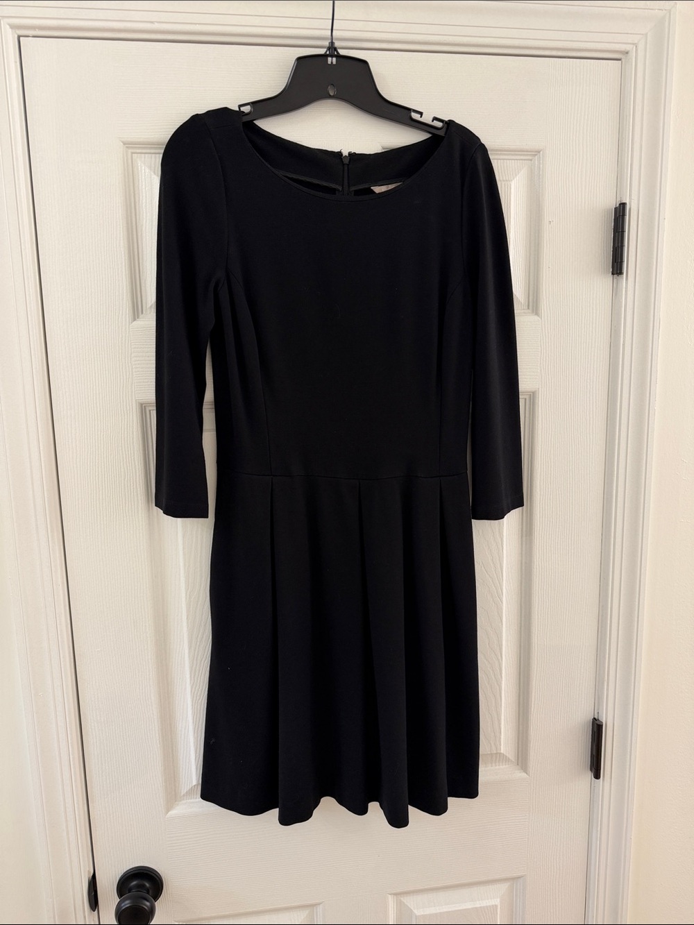 Banana Republic Black Long-Sleeve Fit & Flare Dress